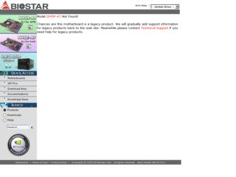 I945P-A7 driver download page on the Biostar site
