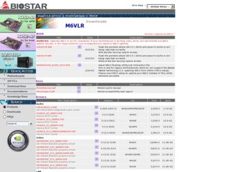 M6VLR driver download page on the Biostar site