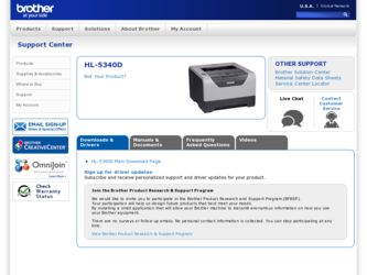 HL 5340D driver download page on the Brother International site