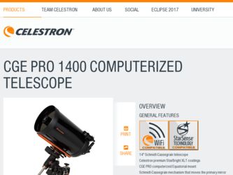 CGE Pro 1400 Computerized Telescope driver download page on the Celestron site