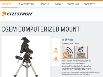 CGEM Computerized Mount driver download page on the Celestron site