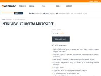 Infiniview LCD Digital Microscope driver download page on the Celestron site