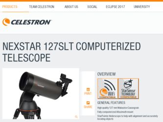 NexStar 127SLT Computerized Telescope driver download page on the Celestron site