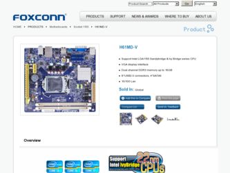 H61MD-V driver download page on the Foxconn site
