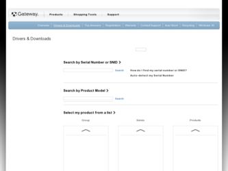 HD2200 driver download page on the Gateway site
