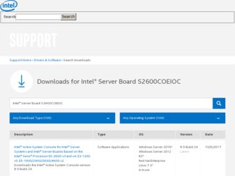 S2600CO driver download page on the Intel site