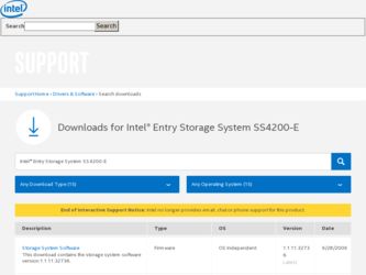 SS4200-E driver download page on the Intel site