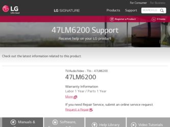 47LM6200 driver download page on the LG site