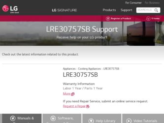 LRE30757SB driver download page on the LG site