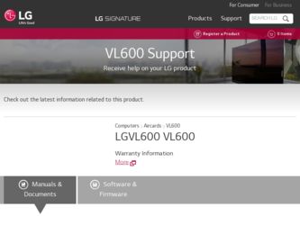 VL600 driver download page on the LG site