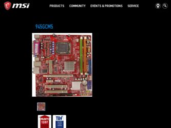 945GCM5 driver download page on the MSI site