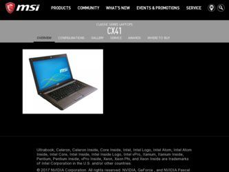 CX41 driver download page on the MSI site