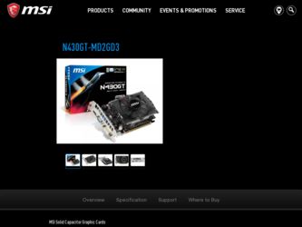 N430GTMD2GD3 driver download page on the MSI site