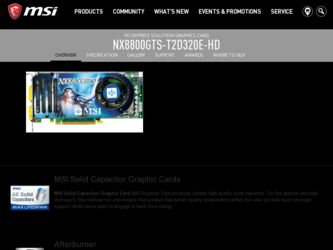 NX8800GTST2D320EHD driver download page on the MSI site