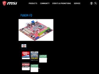 P6NGM-FD driver download page on the MSI site
