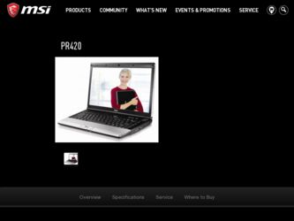 PR420 driver download page on the MSI site