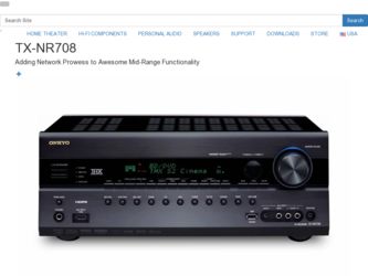 TX-NR708 driver download page on the Onkyo site
