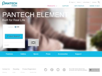 Element driver download page on the Pantech site