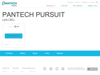 Pursuit driver download page on the Pantech site