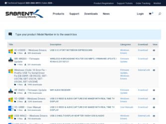 EC-3US25 driver download page on the Sabrent site