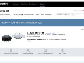 SEP-30BT driver download page on the Sony site