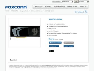 9800GX2-1024N driver download page on the Foxconn site