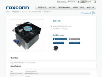 A0010-01 driver download page on the Foxconn site