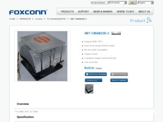 NBT-CMAM22B-C driver download page on the Foxconn site