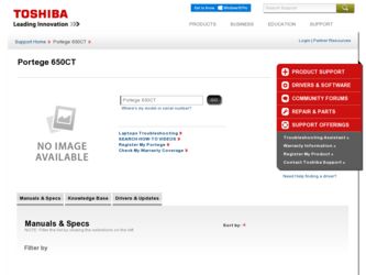 650CT driver download page on the Toshiba site