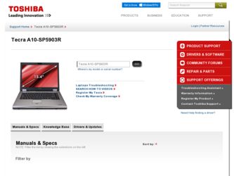A10-SP5903R driver download page on the Toshiba site