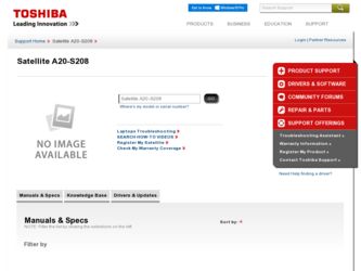 A20-S208 driver download page on the Toshiba site