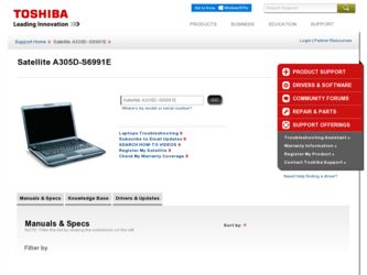 A305D-S6991E driver download page on the Toshiba site