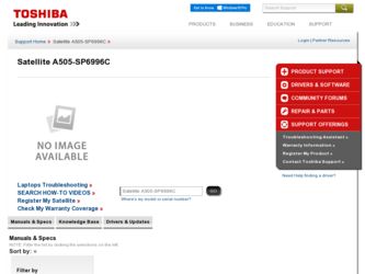 A505-SP6996C driver download page on the Toshiba site