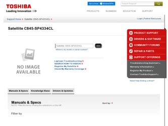 C845-SP4334CL driver download page on the Toshiba site