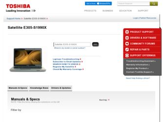 E305-S1990X driver download page on the Toshiba site