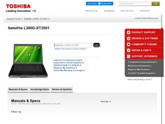 L300D-ST3501 driver download page on the Toshiba site