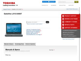 L515-S4007 driver download page on the Toshiba site