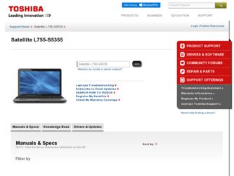 L755-S5355 driver download page on the Toshiba site