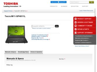 M11-SP4011L driver download page on the Toshiba site