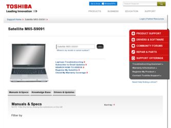 M65-S9091 driver download page on the Toshiba site