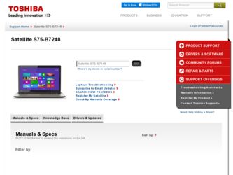 S75-B7248 driver download page on the Toshiba site