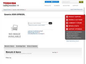 X505-SP8020L driver download page on the Toshiba site